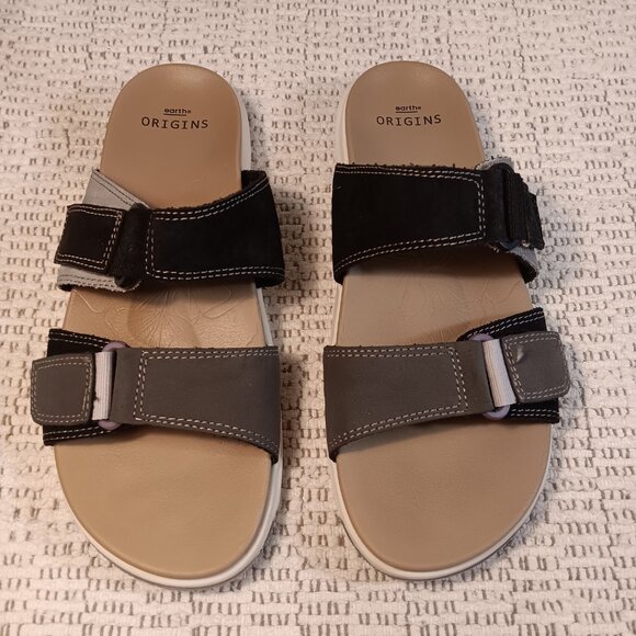 Earth Origins women's 'Vesper' adjustable suede slide comfort sandals sz 9 M - Picture 2 of 13